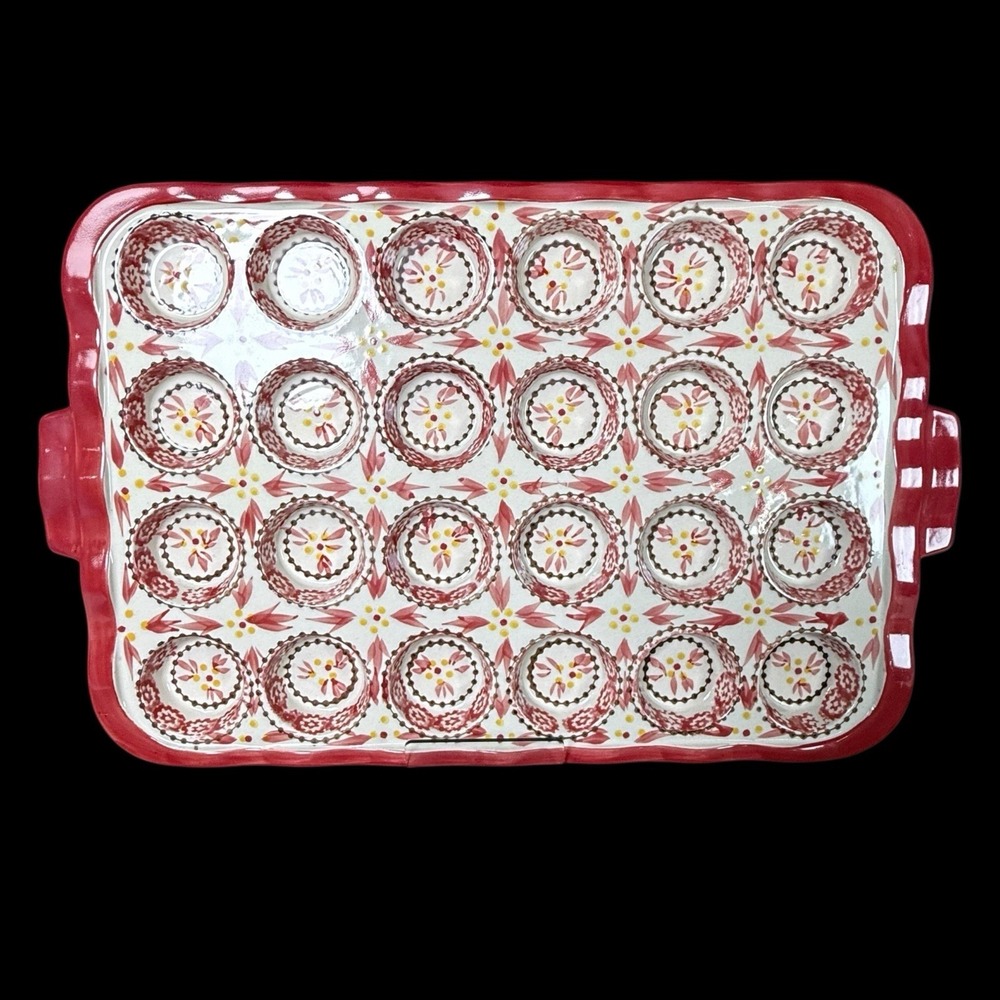 Temp-Tations Old World Red 24-Cup Muffin Pan 17x11"‎ Ovenware KFI-733243
